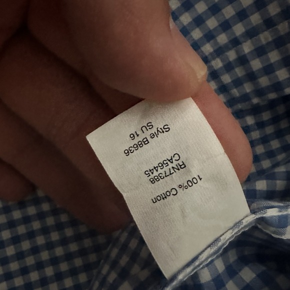 J. Crew Shirt Men's S Blue Slim Fit Checkered Gingham Long Sleeve Plaid Shirt - Picture 11 of 11
